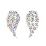 Angel Wing Pave Diamond Cluster Stud Earrings 0.50 ct 14K Gold-I,I1 - Rose Gold