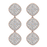 Fashion Diamond Dangle Earrings Exquisite Waterfall 14K Gold-G,SI - Rose Gold