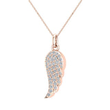 0.47 cttw Angel Wing Diamond Pendant Necklace 14K Gold L,I2 - Rose Gold