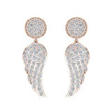 Fashion Statement Diamond Drop Earrings Intriguing Angel Wing 18K Gold-G,VS - Rose Gold