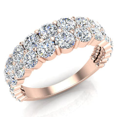 1.67 ct Connect the Dots Diamonds Two Rows Riviera Band Rose Gold
