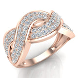 0.65 Ct Intertwined Anniversary Diamond Band Ring 14K Gold (G,SI) - Rose Gold