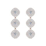 Fashion Diamond Dangle Earrings Exquisite Waterfall 18K Gold-G,VS - Rose Gold
