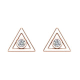 0.10 ct Diamond Earrings Triangle Shape Studs Bezel Settings 10K Gold-J,SI2 - Rose Gold