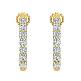14K Gold Diamond Huggie Earrings For Women-I, I1 - Yellow Gold