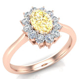 November Birthstone Citrine Oval 14K Gold Diamond Ring 0.80 ct tw - Rose Gold