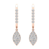 Marquise Diamond Dangle Earrings Dainty Drop Style 14K Gold 0.70 ct-G,SI - Rose Gold
