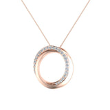 0.61 ct Diamond Pendant Intertwined Circles Necklace 14K Gold-G,SI - Rose Gold