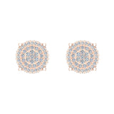 Diamond Cluster Earrings Round Cut Diamond Studs 18K Gold 0.50 ct-G,VS - Rose Gold