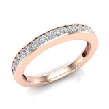 Diamond wedding band princess cut quad illusion wedding ring 14K Gold 0.40 ct SI - Rose Gold