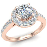 1 ct Halo Style Round Diamond Engagement Ring For Women 14k-G,VS - Rose Gold