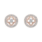 14K  Gold Diamond Stud Earrings Round Shape 0.67 carat-I,I1 - Rose Gold