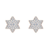 Star Shape 6-Point Diamond Cluster Stud Earrings 0.50 ct 14K Gold-G,SI - Rose Gold