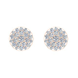 Round Cluster Diamond Earrings 0.56 ctw 14K Gold-I,I1 - Rose Gold