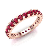 Ruby 2.25 mm Stackable Eternity Band 14K Gold - Rose Gold