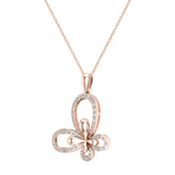 0.51 ct tw Butterfly Diamond Necklace 18K Gold (G,VS) - Rose Gold