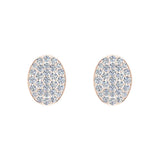 Oval Cluster Diamond Earrings 0.50 ct 14K Gold-I,I1 - Rose Gold