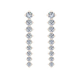 Bridal Journey Style Diamond Chandelier Earrings 14K Gold 3.52 ct-G,SI - Rose Gold
