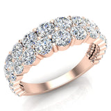 1.67 Ct Connect the Dots Diamonds Two Rows Riviera Band 18K Gold-VS - Rose Gold