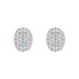 Oval Cluster Diamond Earrings 0.50 ct 14K Gold-G,SI - Rose Gold