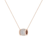 14K Gold Barrel Necklace 0.71 ct tw Diamond Charm Pendant-I,I1 - Rose Gold