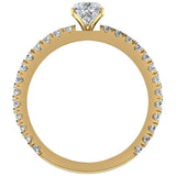 X Cross Split Shank Pear Shape Diamond Engagement Ring 1.75ct 14K Gold - Yellow Gold