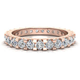 Diamond 2.25 mm Stackable Eternity Band 14K Gold Size 5-G,SI - Rose Gold