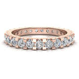 Diamond 2.25 mm Stackable Eternity Band 14K Gold Size 8-G,SI - Rose Gold