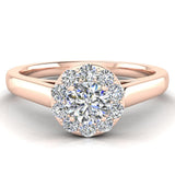 0.33 CT Round Diamond Halo Promise Ring in 14k Gold (G,VS) - Rose Gold