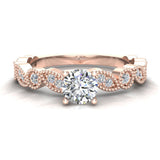 Circle marquee designer diamond engagement rings 14K 0.60 ct I I1 - Rose Gold