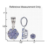 Sterling 2.00 ct tw Tanzanite Earring and Pendant Set