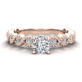 14K Gold Evil Eye Engagement Ring Round Cut Diamond 0.65 carat-I1 - Rose Gold