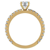 X Cross Split Shank Round Diamond Engagement Ring 1.75 ct 18K Gold - Yellow Gold