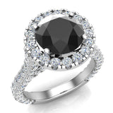 Black Diamond Engagement Rings 14K Gold for women 4.30 ct G,SI - White Gold