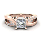 Infinity Shank Promise Diamond Ring 14K Gold 0.75 Ctw (G,I1) - Rose Gold