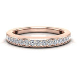 Diamond Wedding Band Princess Cut Quad Illusion Wedding Ring 14K Gold 0.40 ct I1 - Rose Gold