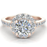 1 ct Halo Style Round Diamond Engagement Ring For Women 14k-G,SI - Rose Gold