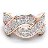 0.65 Ct Intertwined Anniversary Diamond Band Ring 14K Gold (G,SI) - Rose Gold