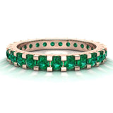 Emerald 2.25 mm Stackable Eternity Band 14K Gold - Rose Gold