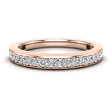 Diamond wedding band princess cut quad illusion wedding ring 14K Gold 0.40 ct SI - Rose Gold