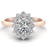 0.80 ct tw April Birthstone Classic Oval Diamond Ring 14K Gold Glitz Design - Rose Gold