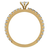 Marquise Cut Diamond Engagement Ring X cross 18K Gold 1.75 carat-GIA - Yellow Gold