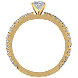 X Cross Splitshank Oval Shape Engagement Ring 1.75 ct 14K Gold - Yellow Gold
