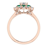 May Birthstone Emerald 18K Gold Diamond Ring 2.65 ct tw - Rose Gold