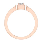 Princess Diamond Ring Promise Style Petite Cushion Halo 14K Gold-G,SI - Rose Gold