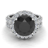 Black Diamond Wedding Ring Set 14K Gold 9.10mm 7.15 carat-I,I1 - White Gold