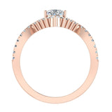 1.75 Ct Moissanite Pear Cut Wedding Ring Set 14K Gold Glitz Design-I,I1 - Rose Gold