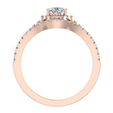 1.92 Ct Wedding Ring Set Solitaire Enhancer Look Bands Pear Moissanite 14K Gold-I,I1 - Rose Gold