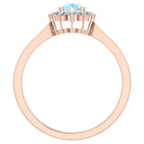 March Birthstone Aquamarine Oval 14K Gold Diamond Ring 0.80 ct tw - Rose Gold