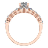 Princess Cut 2.07 Ct Shared-Prong Band Wedding Bridal Ring Set 18K Gold-G,VS - Rose Gold